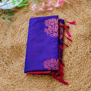 Voilet Enchantment- voilet (& blueish) & magenta pink- Fancy saree