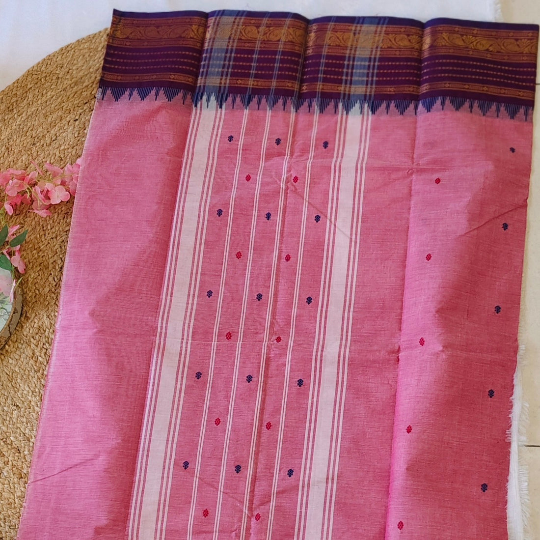 Rose Haze - Pink & Purple - Kanchi Cotton Saree