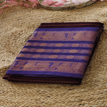 Regal Garnet - Maroon & Purple - Kanchi Cotton Saree