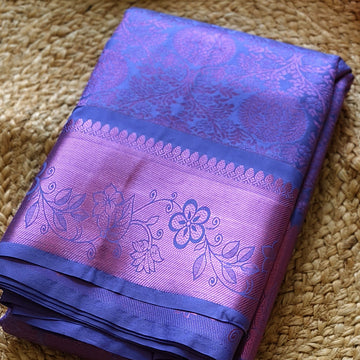 Violet Varnam - Lavender and Violet - Semi Silk Saree