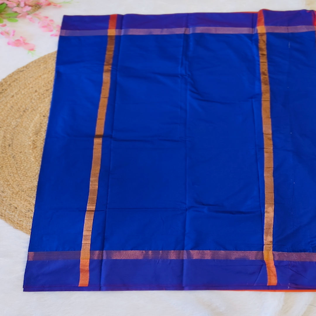 Oranza Blue - Orange & Blue - Fancy Saree