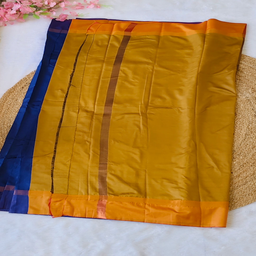 Sapphire Sunrise - Royal Blue & Mustard Yellow - Fancy Saree