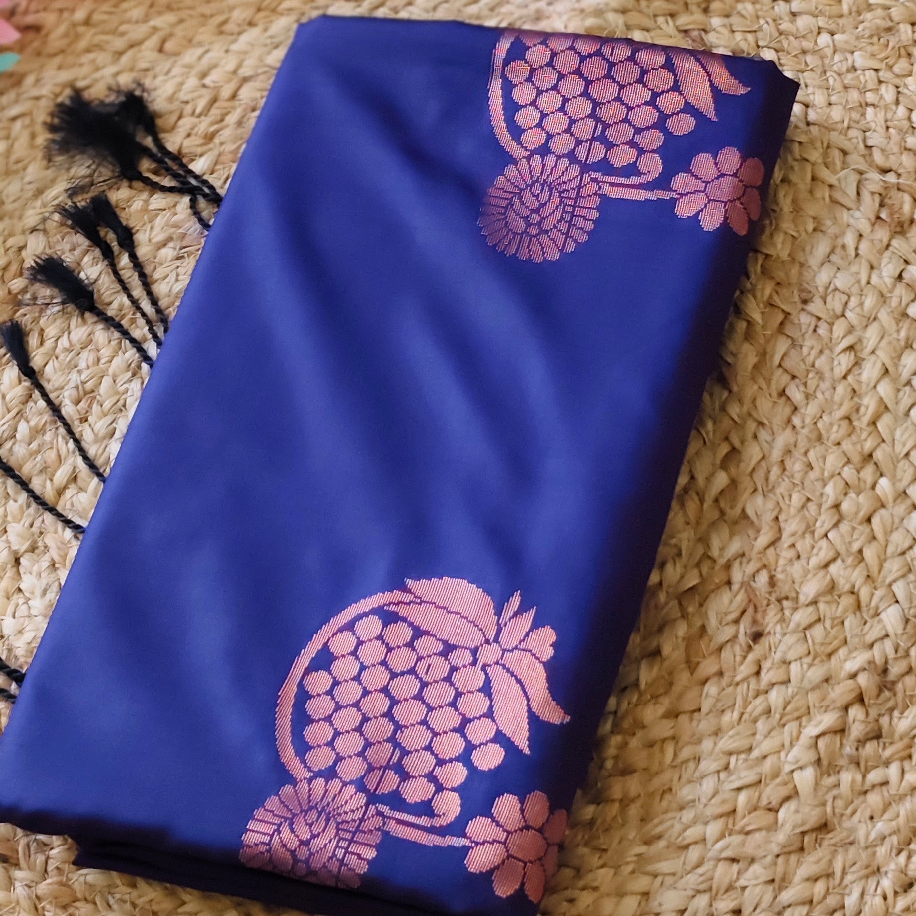 Blue Empress - Royal Blue & Copper Sulphate Blue - Fancy Saree