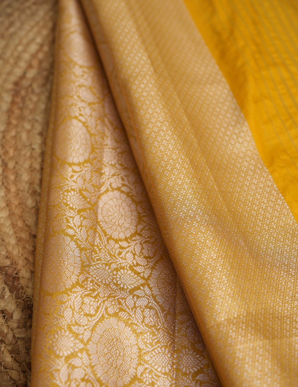 Marigold Glow - Yellow & Gold - Fancy Saree